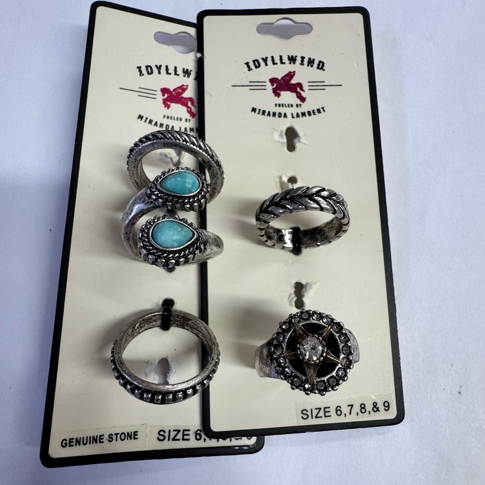 Idyllwind Silver and Blue Bohemian Rings